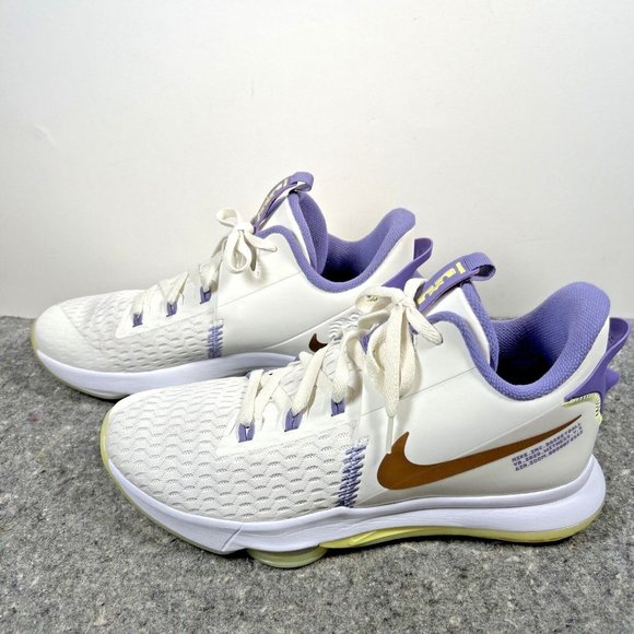 Nike LeBron Witness V5 Summit White Bronze Purple Sz 12.5 CQ9380-102 Basketball - Picture 2 of 16